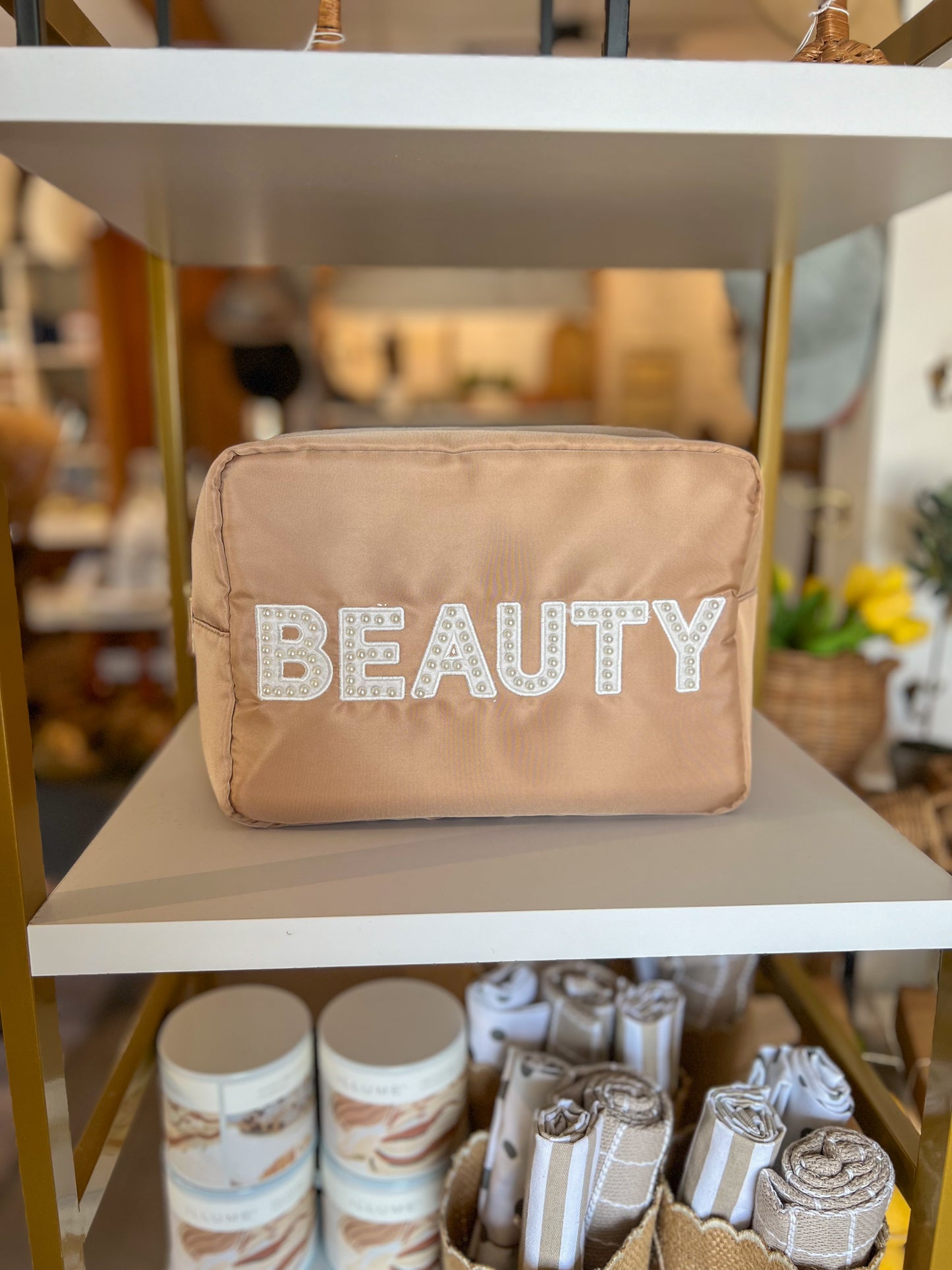 Nylon Travel Pouch - Beauty | XL Latte