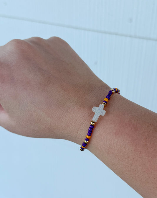 Holy Water Bracelet | Gameday Purple/Yellow