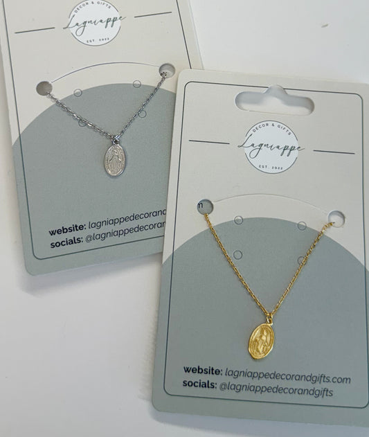 Mini Blessed Mother Pendant Neckalce