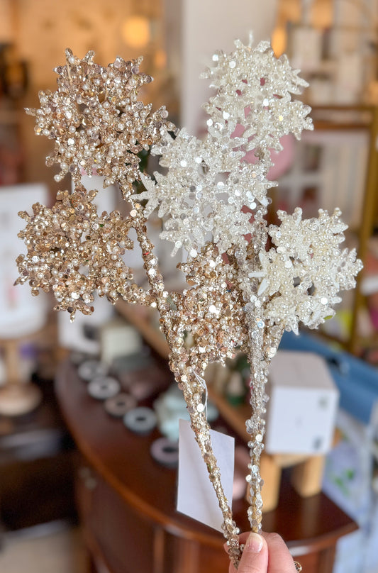 Glittered Snowflake Stem