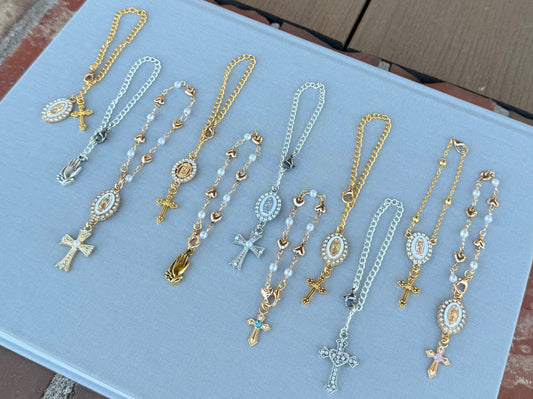 Steering Wheel Rosary Charm