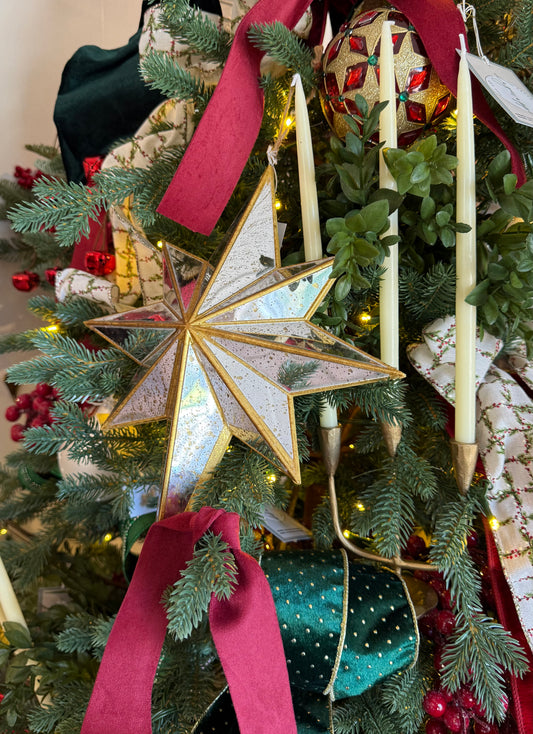 Distressed Mirrored Star Ornament | 11.5"