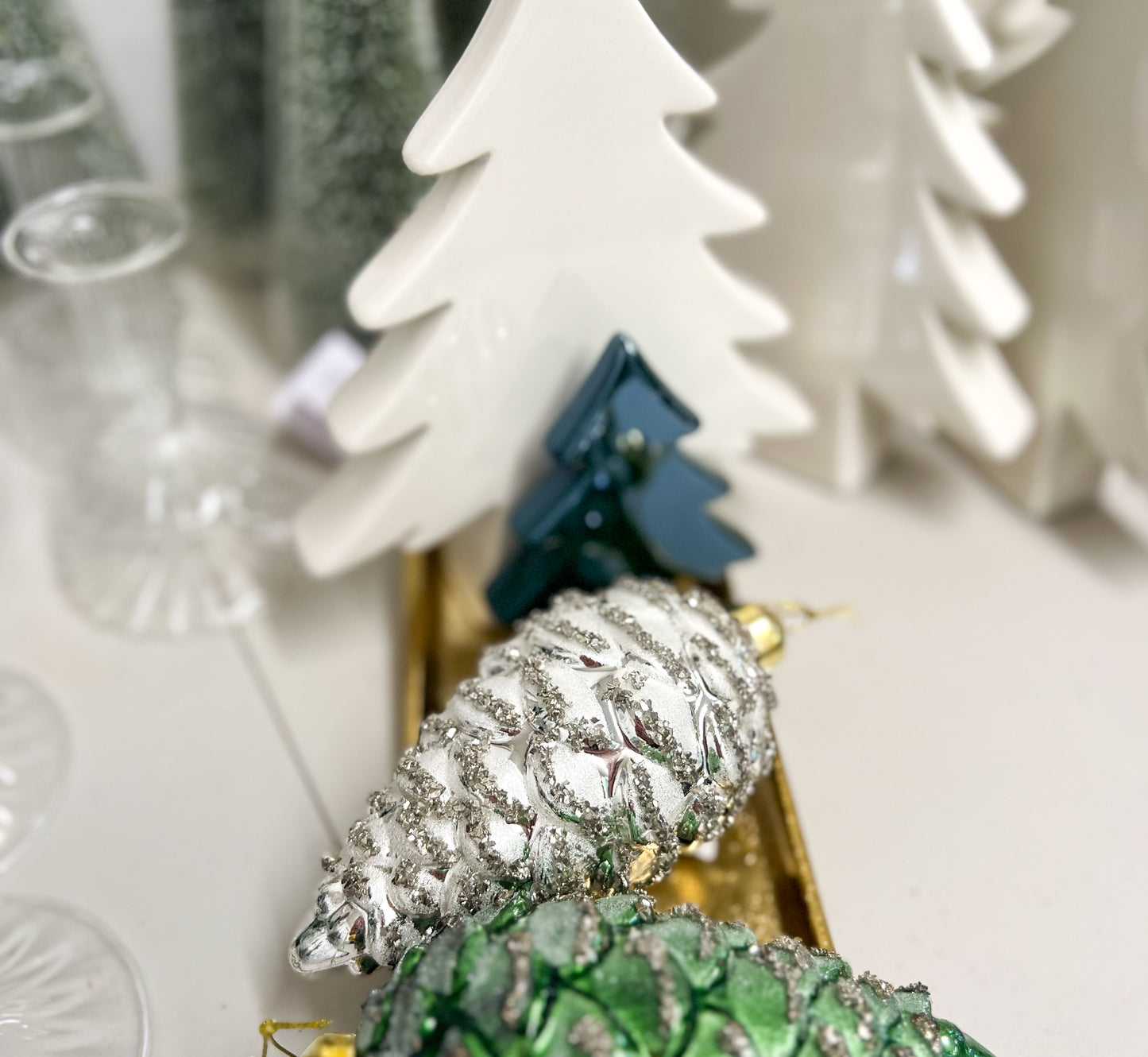 Glass Pine Cone Ornament