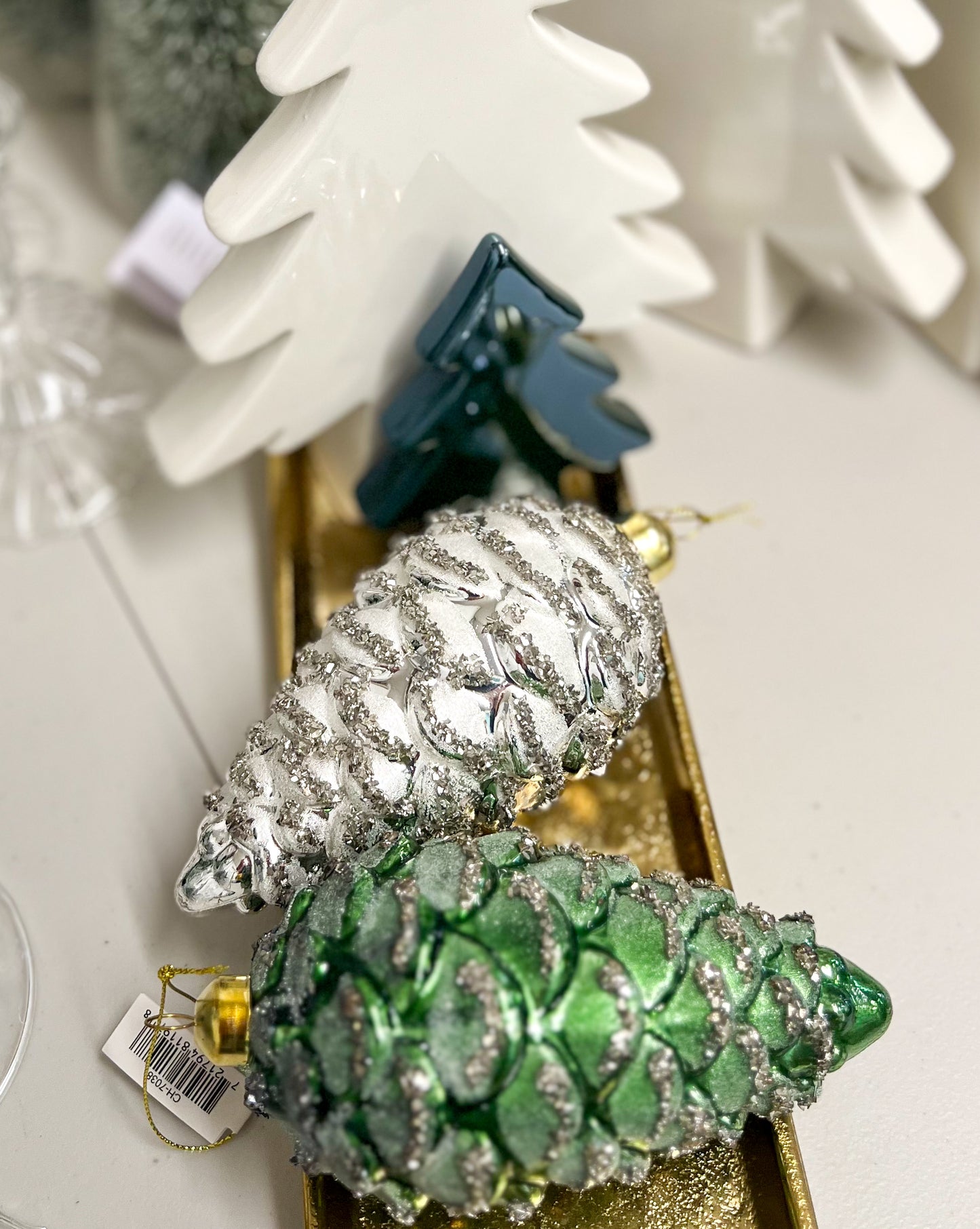 Glass Pine Cone Ornament