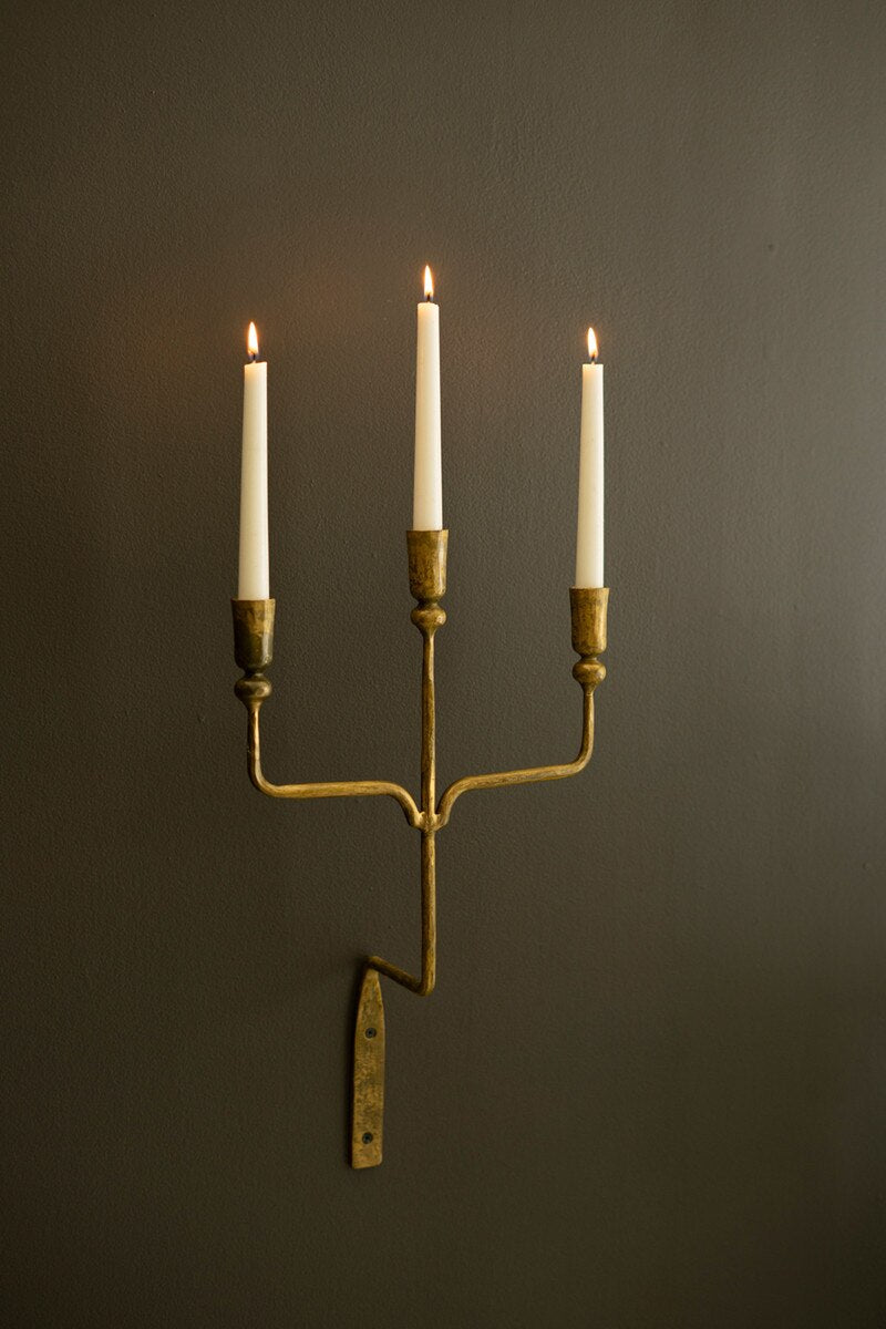 Forged Iron Antique Brass Wall Sconce