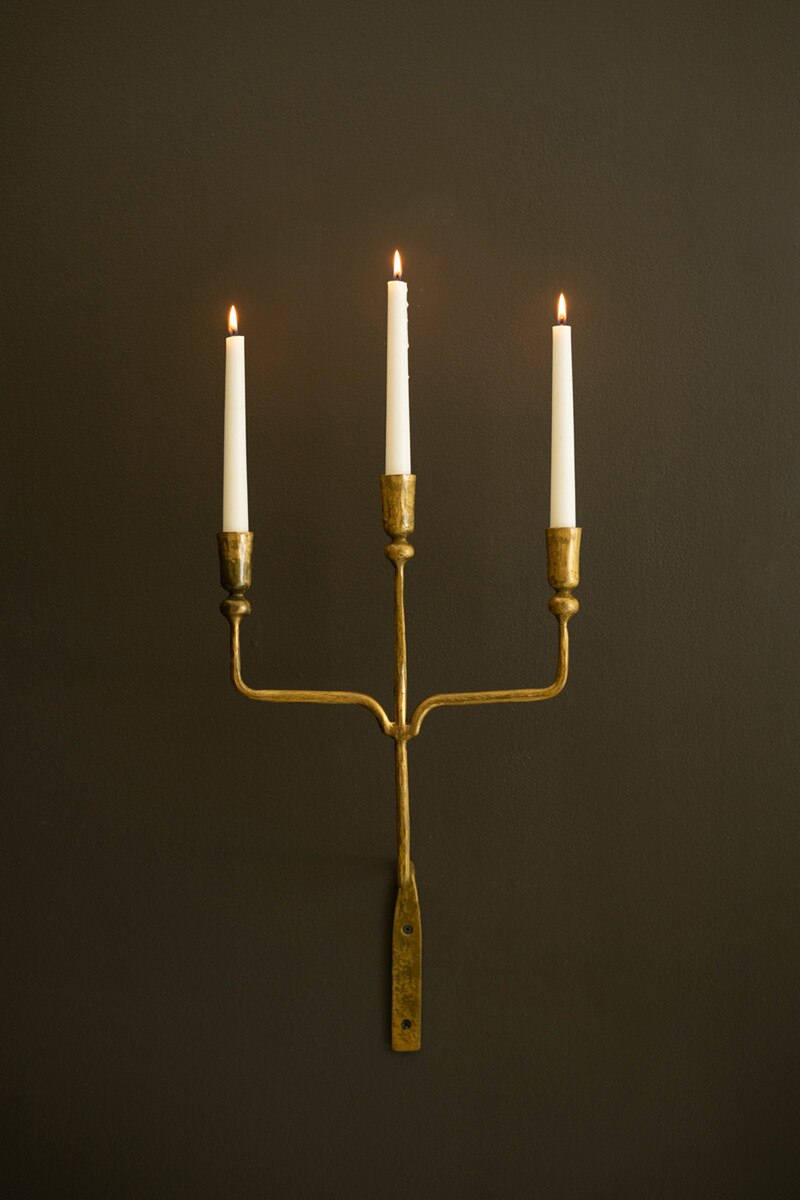 Forged Iron Antique Brass Wall Sconce