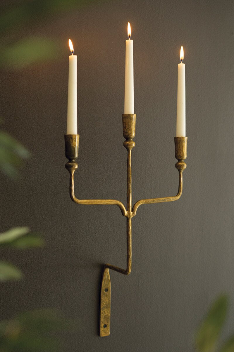 Forged Iron Antique Brass Wall Sconce