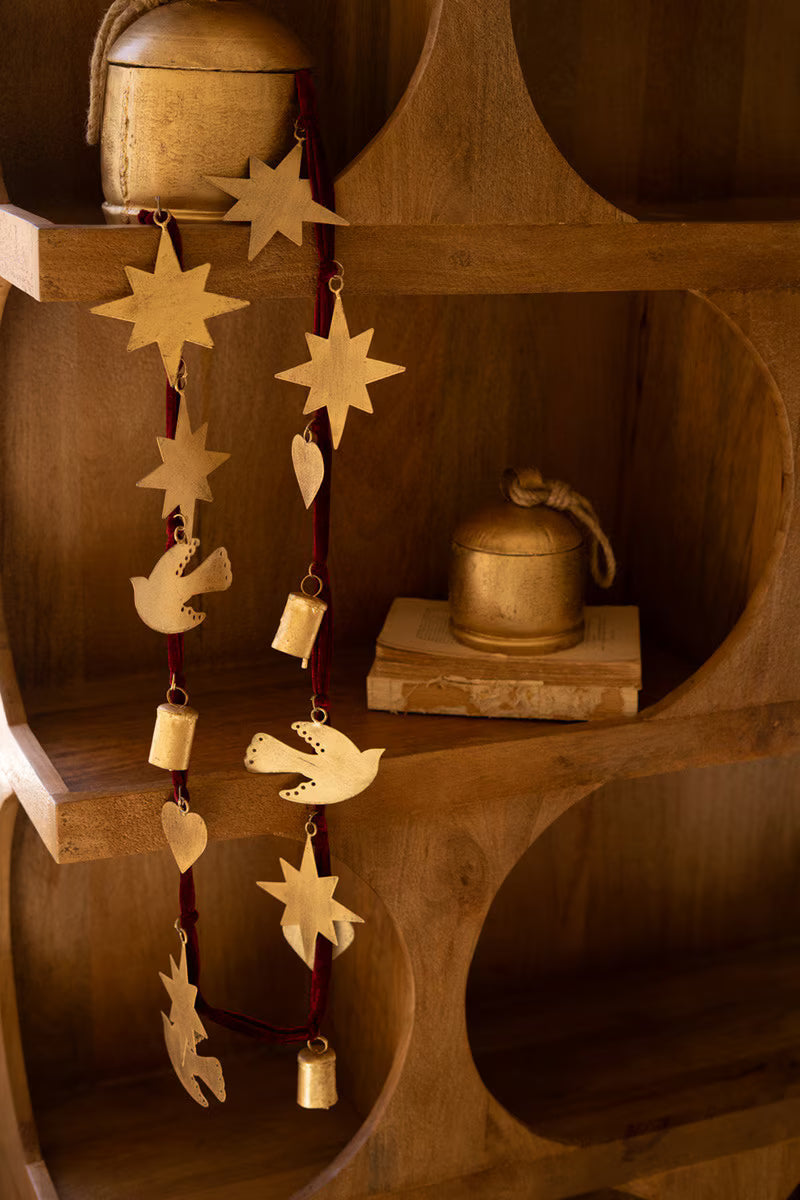 Maroon Velvet Ribbon Christmas Garland