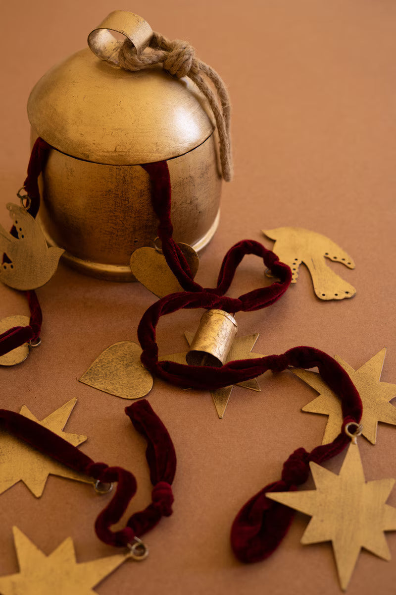 Maroon Velvet Ribbon Christmas Garland