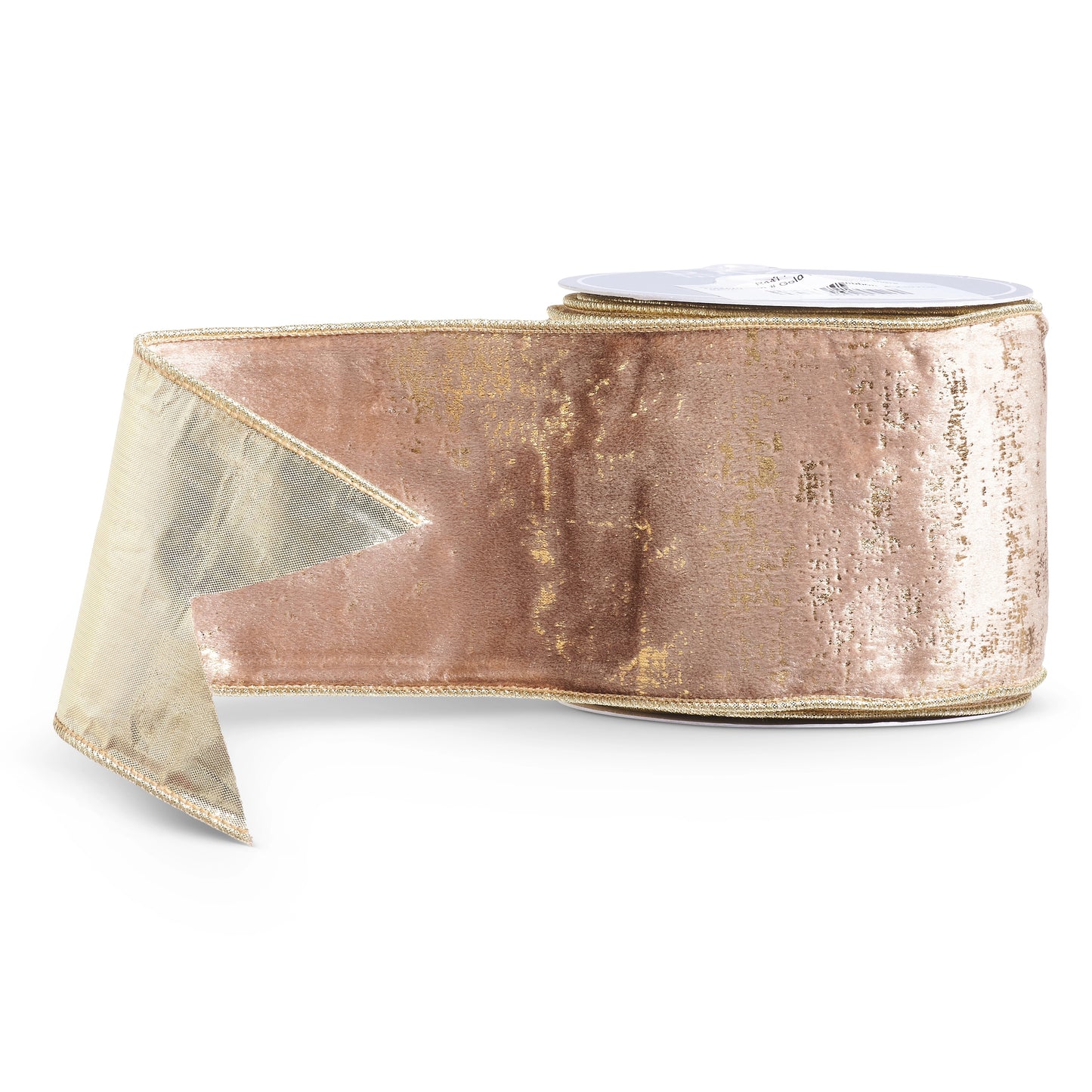 4" Gold Velvet Wired Ribbon