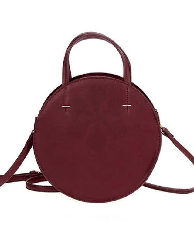 Leather Circle Crossbody | Wine