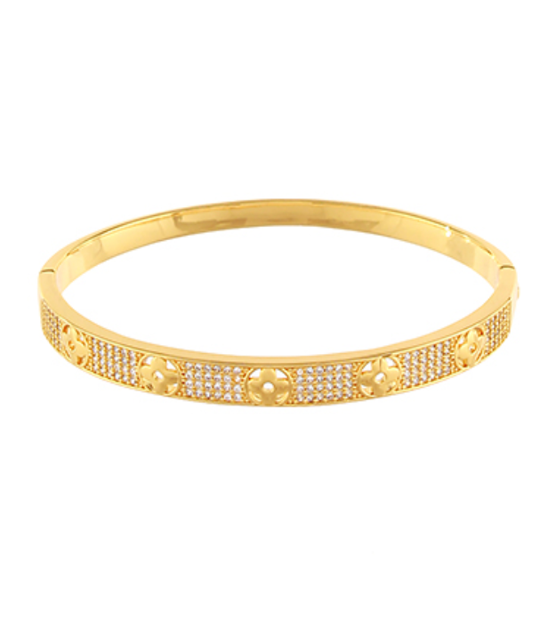 Clover Pave Bangle Bracelet
