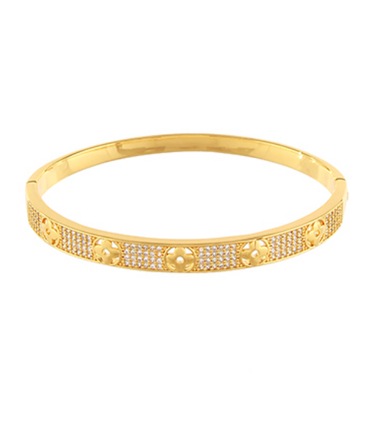 Clover Pave Bangle Bracelet