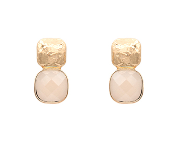 Textured Metal Cushion Earrings