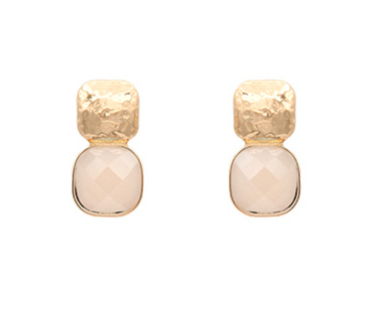 Textured Metal Cushion Earrings