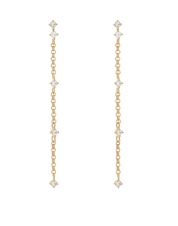 Crystal Drop Chain Earrings