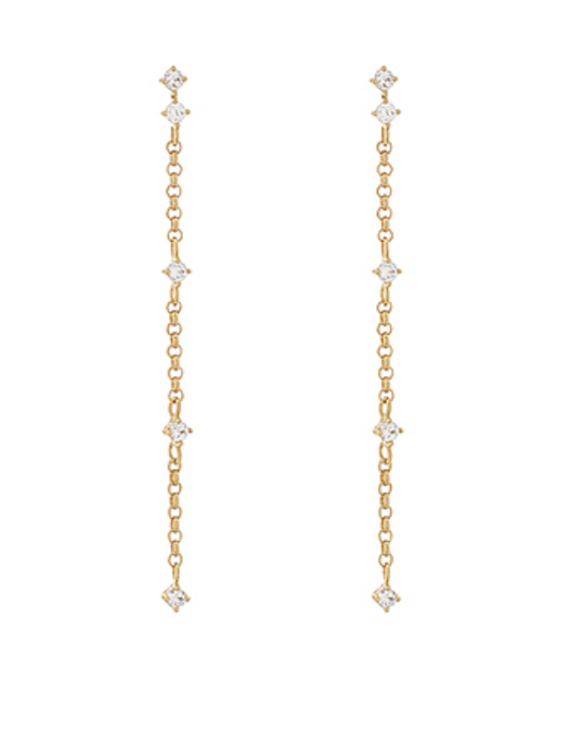 Crystal Drop Chain Earrings