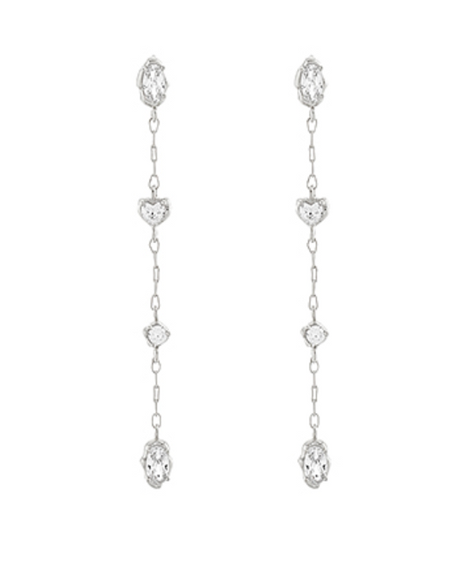 Silver CZ Linear Earrings