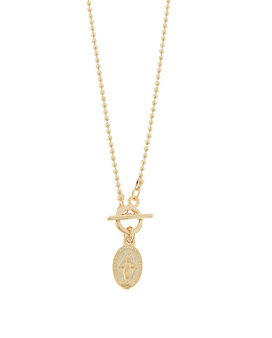 Virgin Mary Pendant Ball Chain Necklace