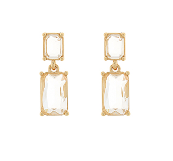 Rectangle Rhinestone Drop Earrings