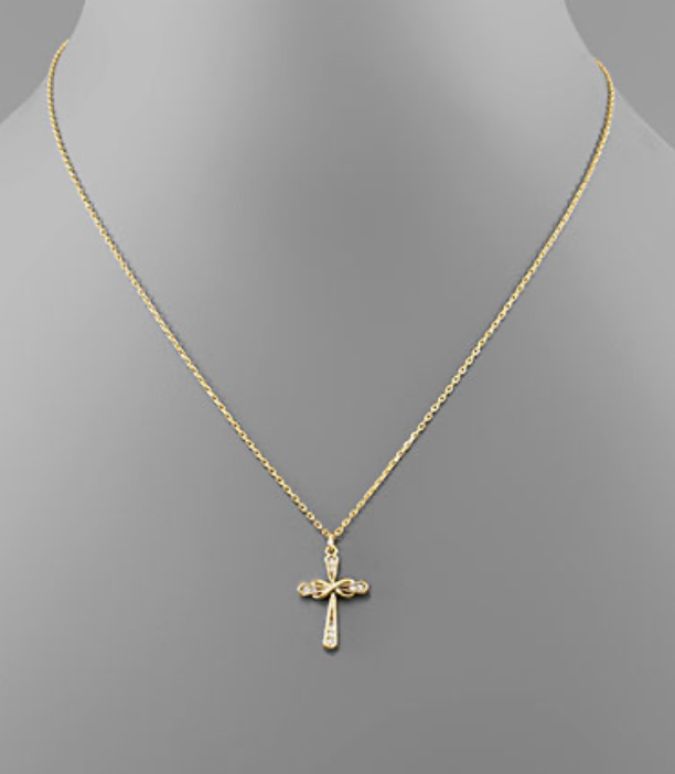 Pave Cross Pendant Necklace