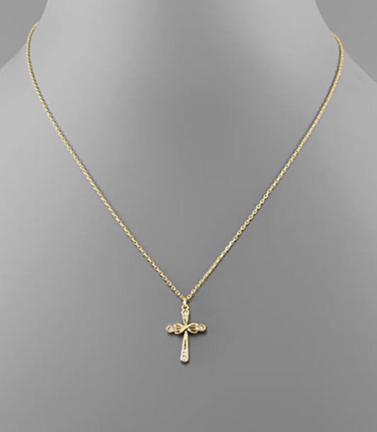 Pave Cross Pendant Necklace