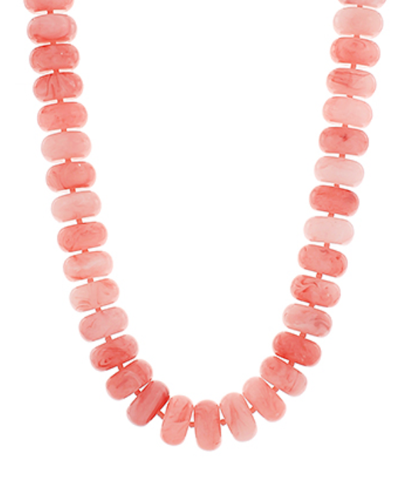 Jumbo Beaded Necklace | coral