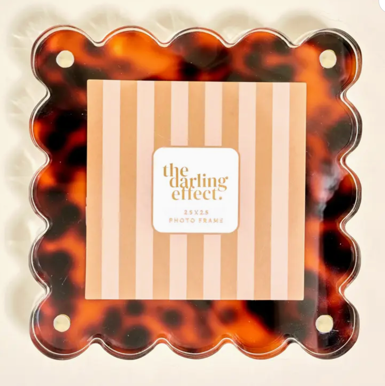 Square Scalloped Acrylic Frame | Tortoise