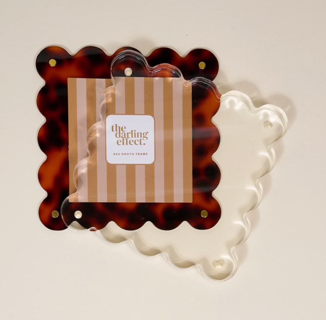 Square Scalloped Acrylic Frame | Tortoise