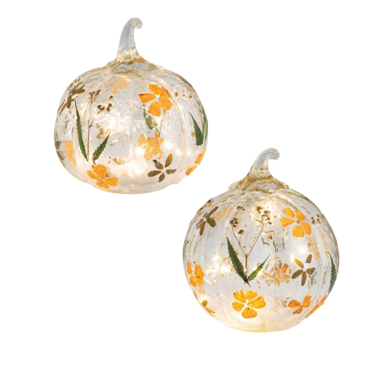 Gather LED Glass Pumpkin