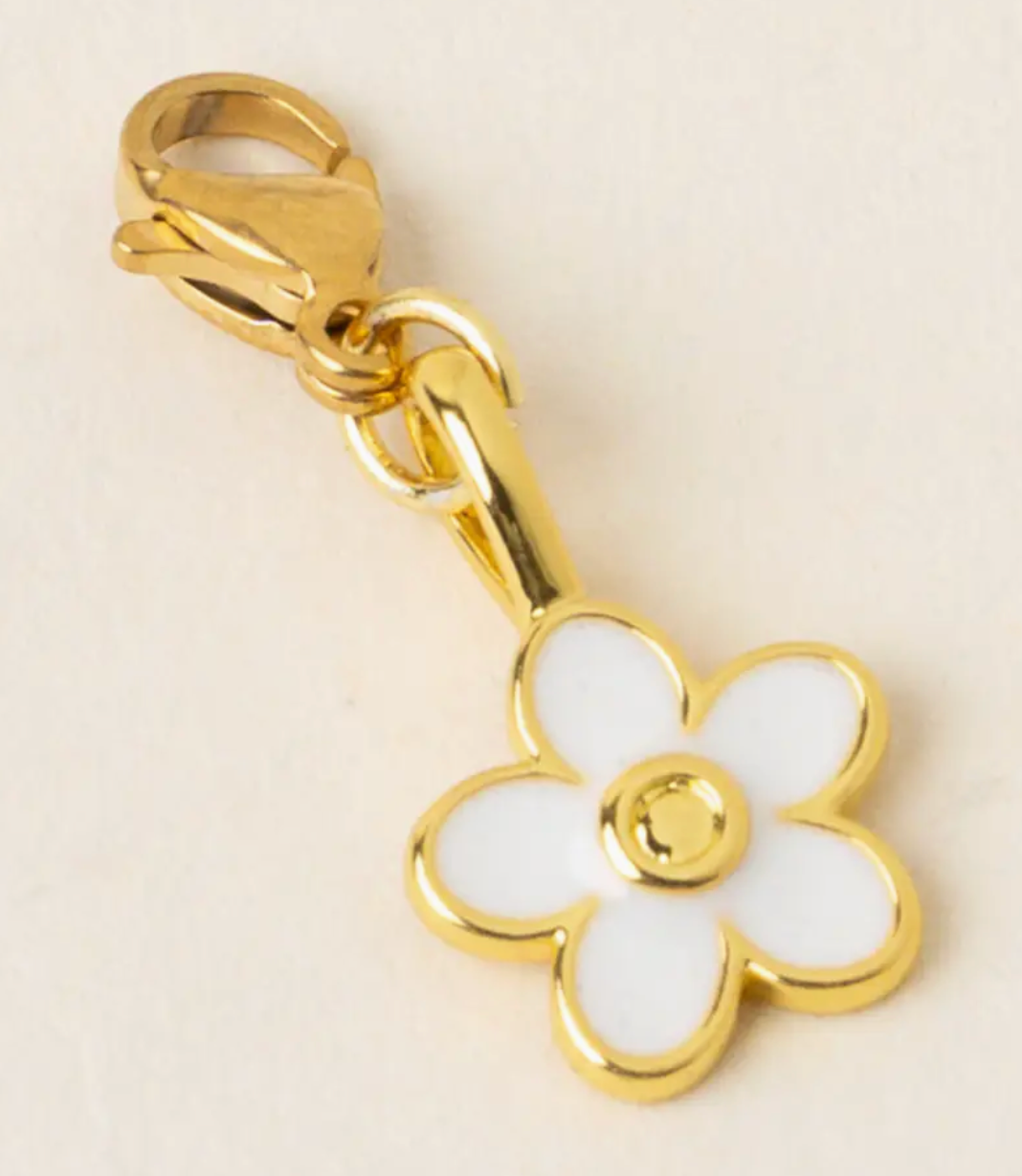 Jewelry Charm Gold | White Flower