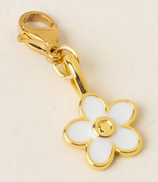 Jewelry Charm Gold | White Flower