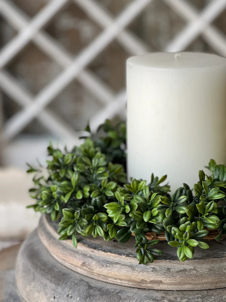 Galilee Boxwood Candle Ring | 6.5"
