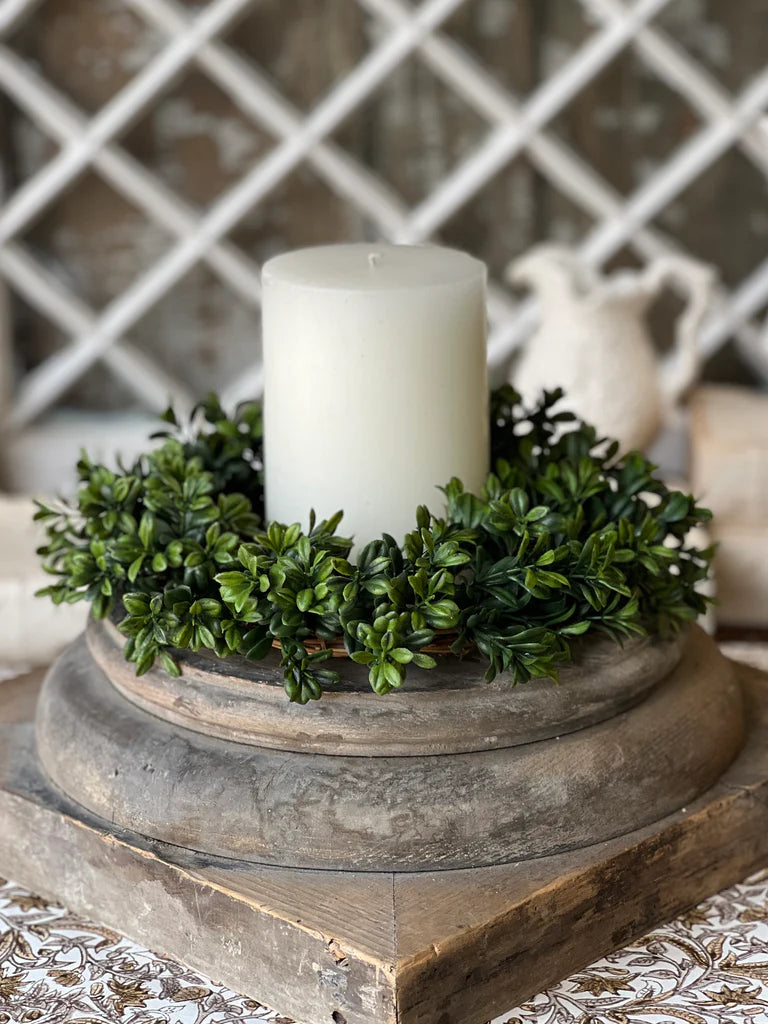 Galilee Boxwood Candle Ring | 6.5"