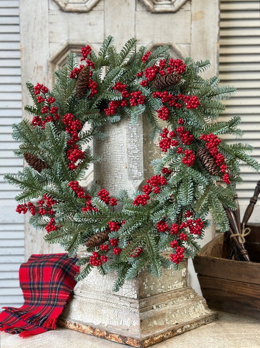 Berry Spruce Wreath | 24"