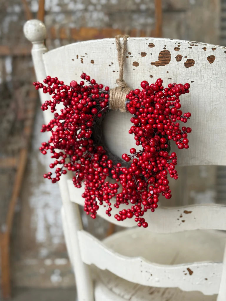 Winter Berry Hanging Wreath | Red 8"