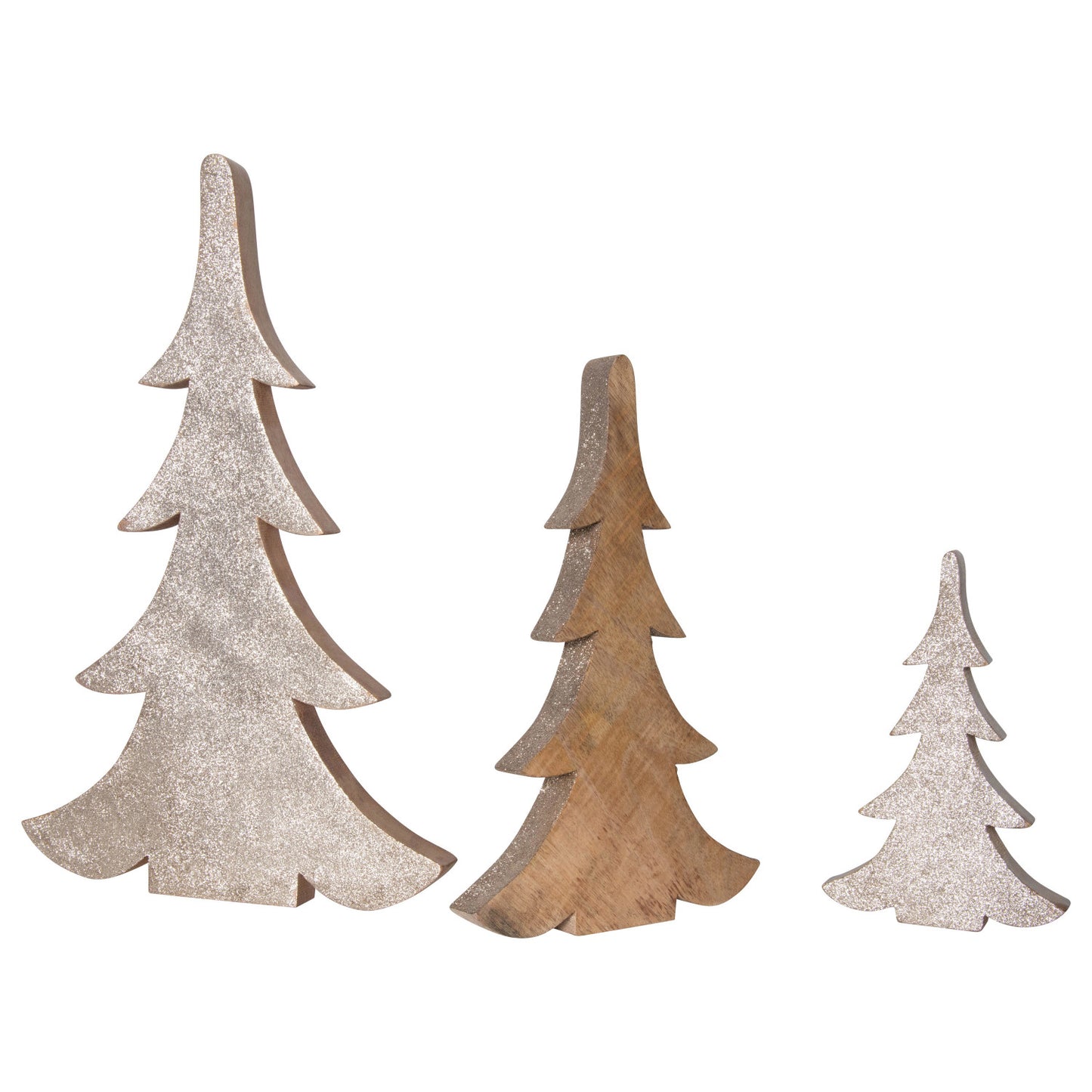 Glitter Wood Trees | Set of 3