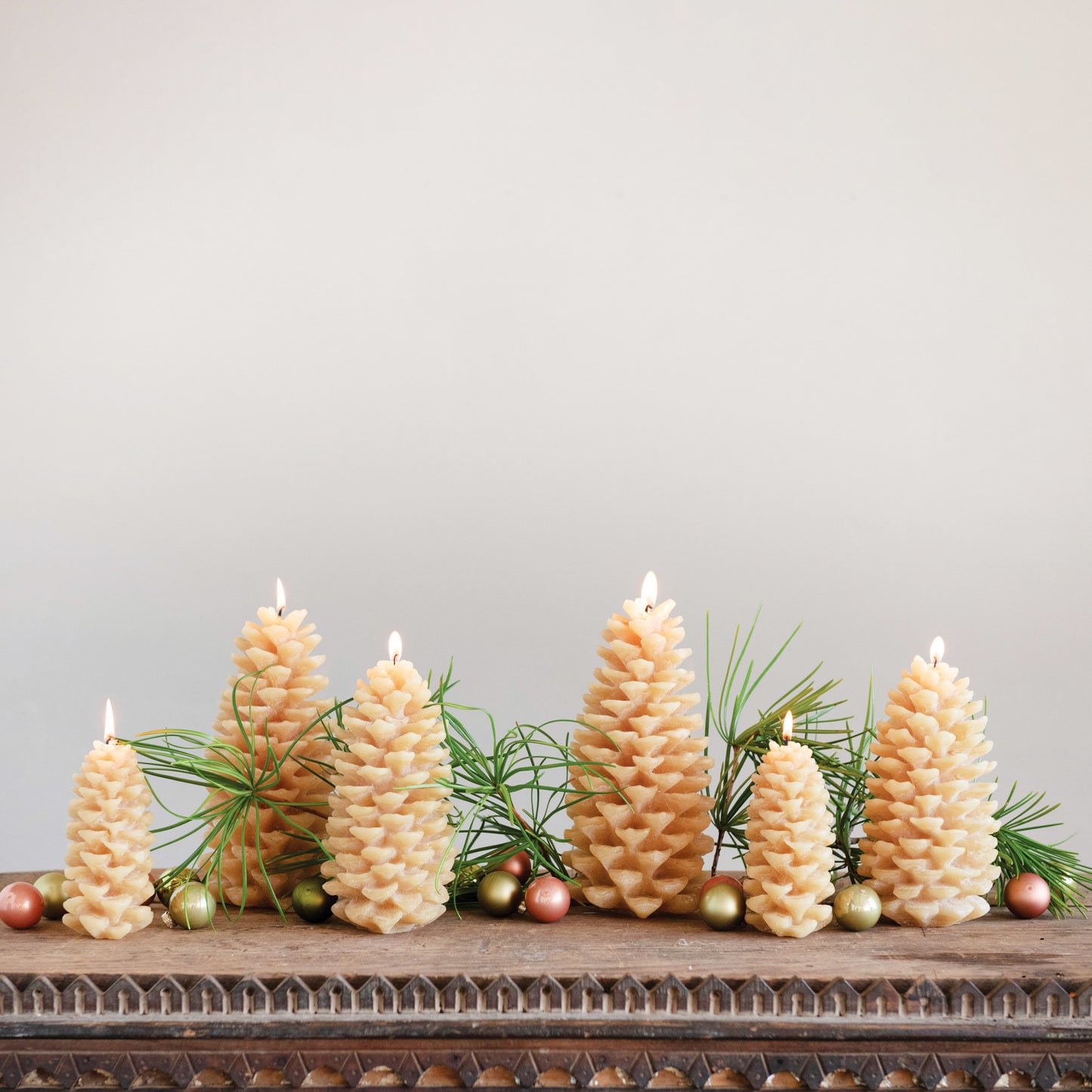 Unscented Pinecone Shaped Candle