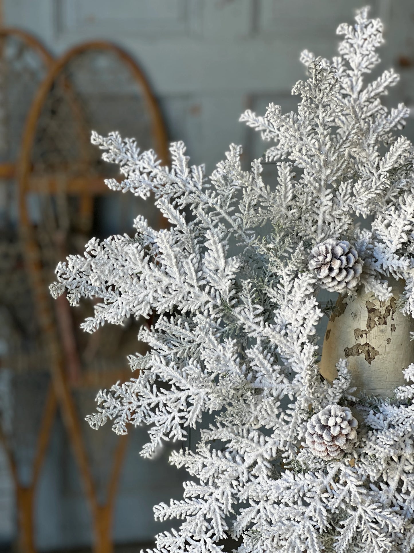 22" Snowy Hemingway Fir Candle Ring