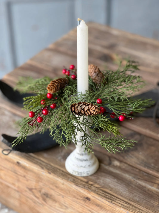 Alpine w/ Berries Candle Ring | 7"