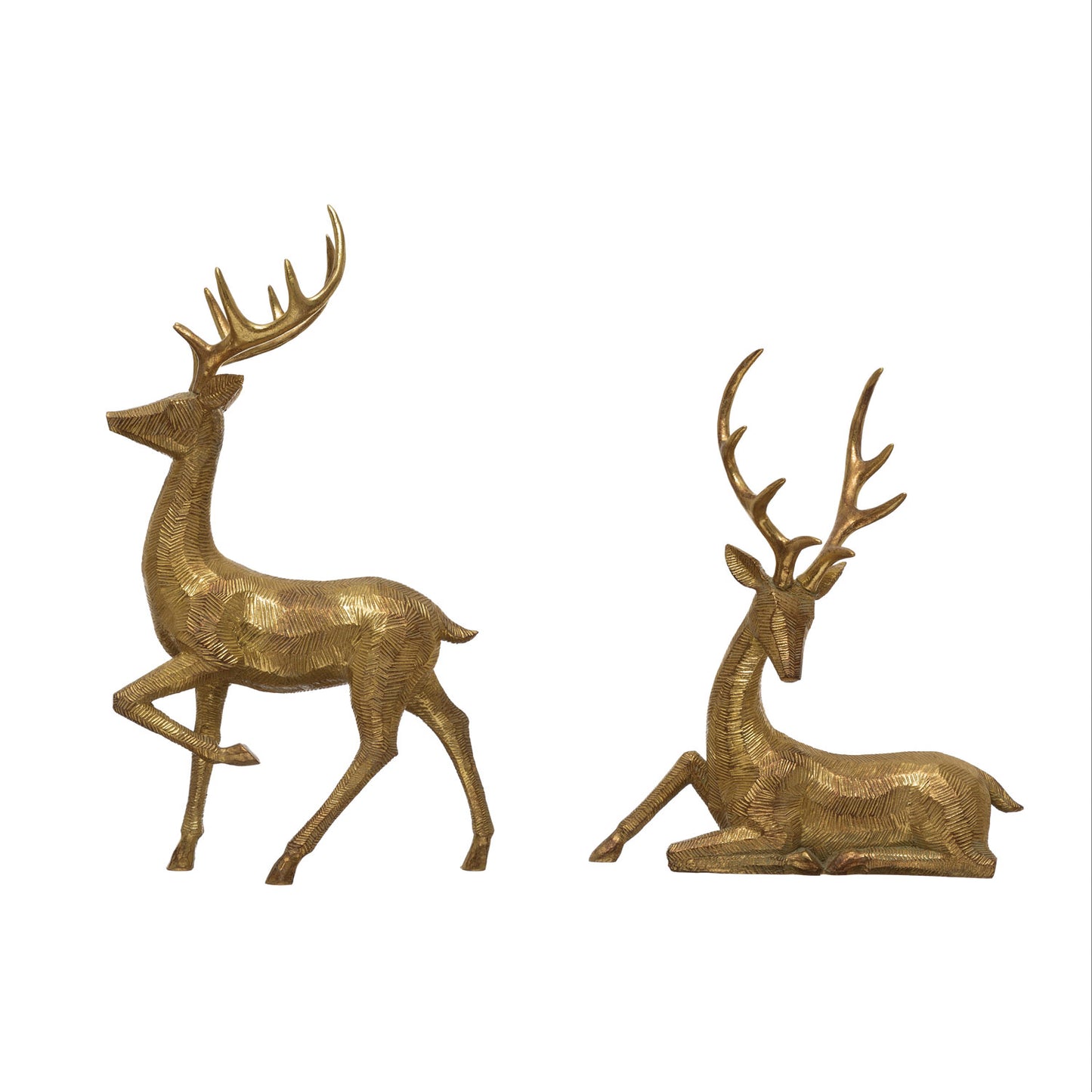 Gold Finish Resin Deer