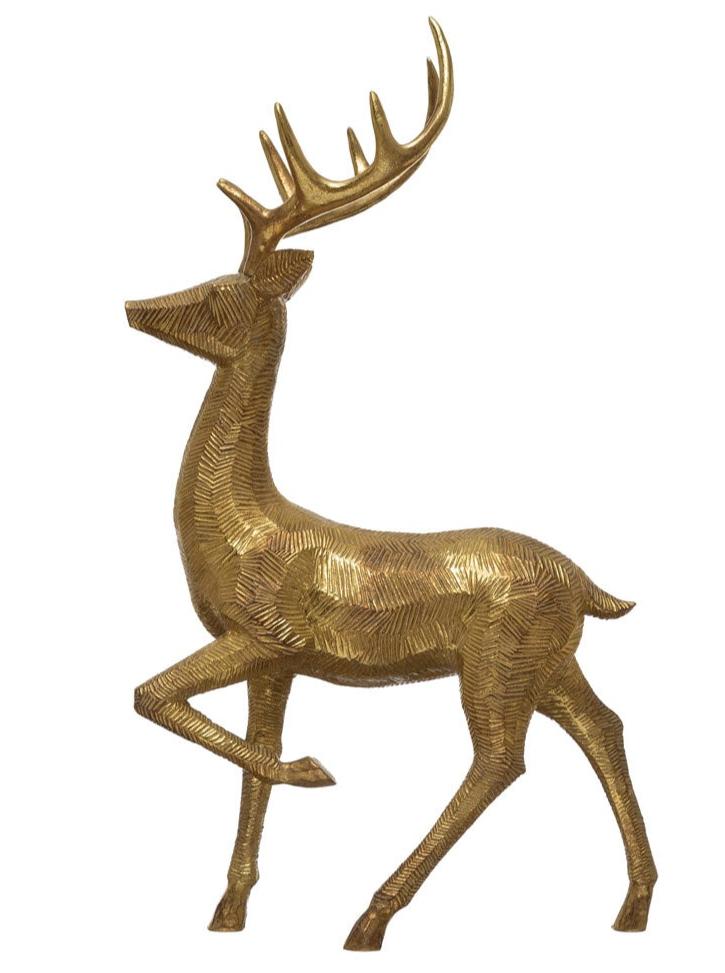 Gold Finish Resin Deer