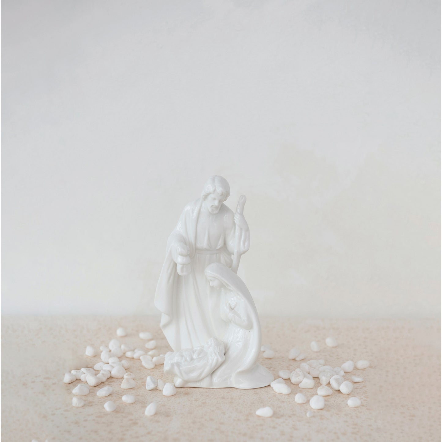 White Stoneware Holy Family