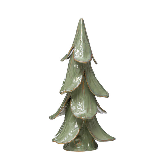 Handmade Reactive Glaze Tree | Light Green