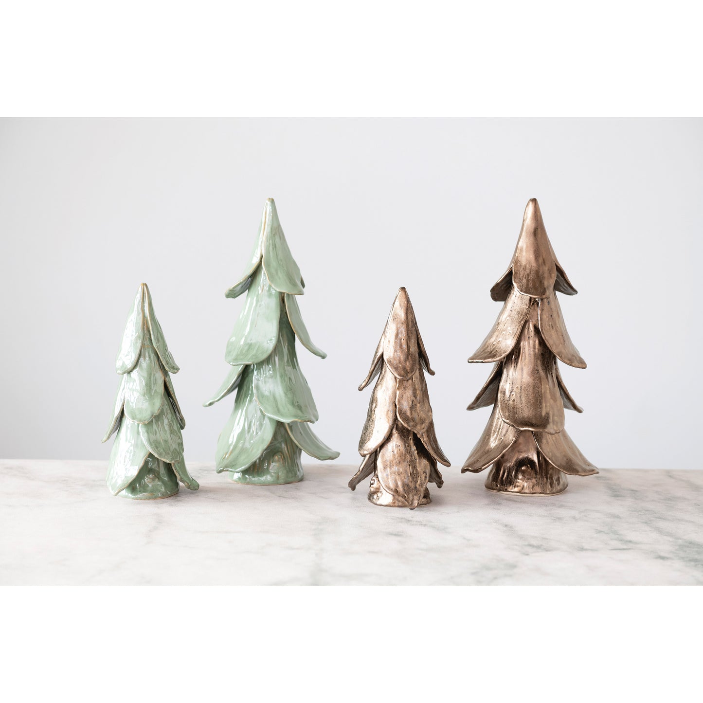 Handmade Reactive Glaze Tree | Light Green