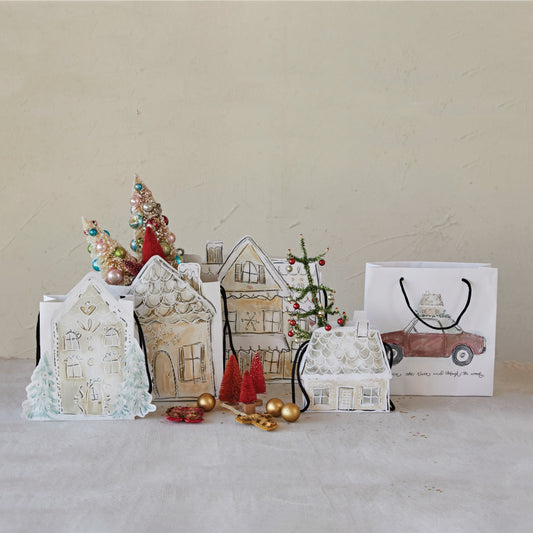 Holiday House Shaped Gift Bag