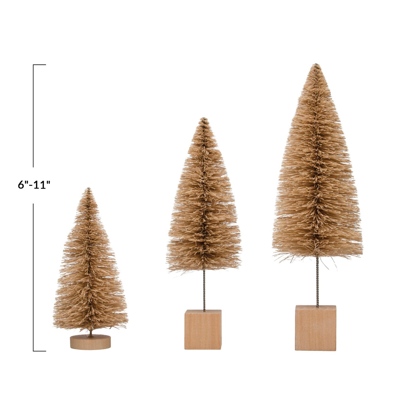 Sisal Bottle Brush Trees | Set of 3