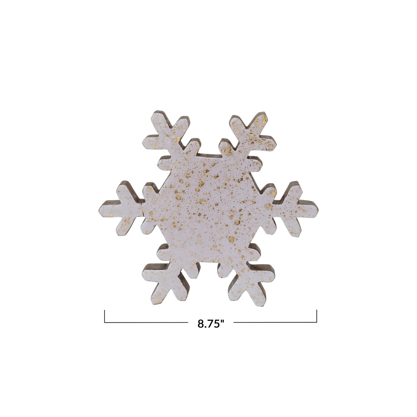 Enameled Mango Wood Snowflake w/ Gold Splatter