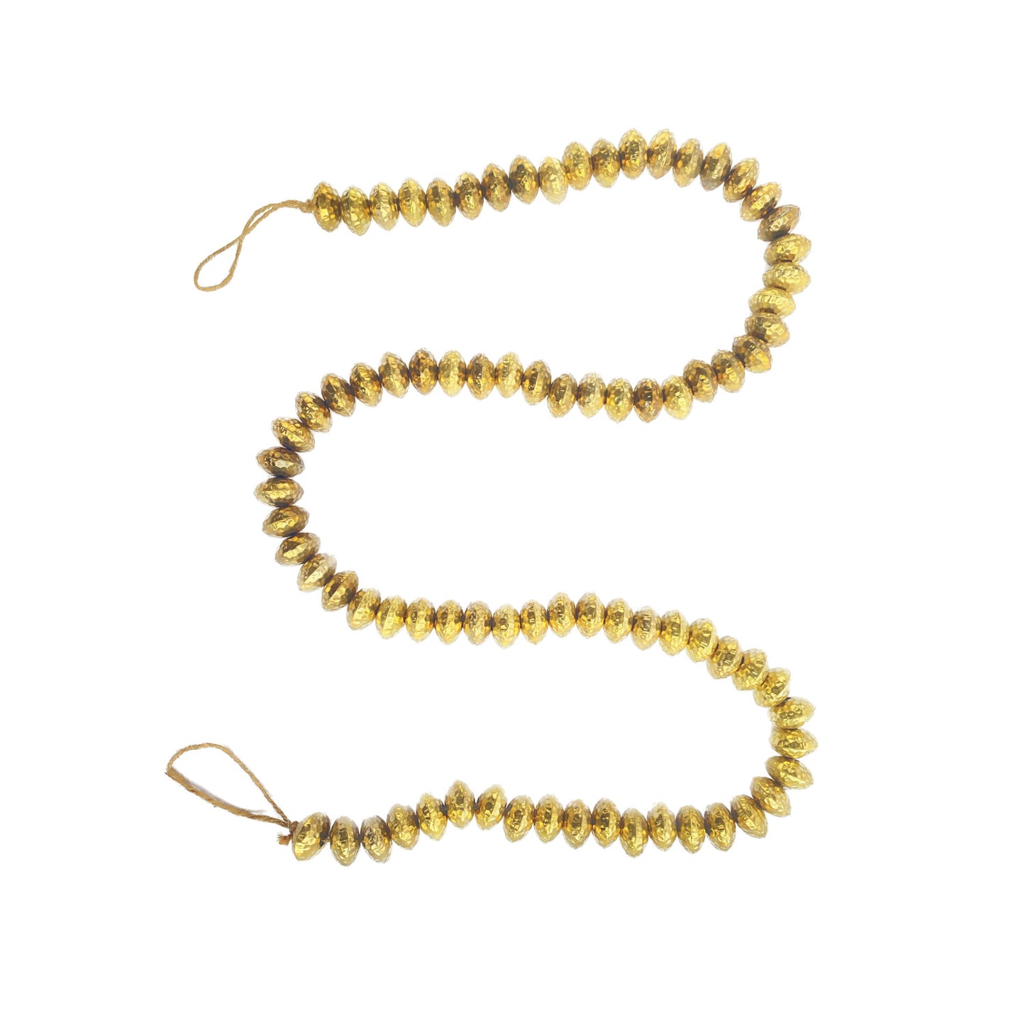 Brass Finish Hammered Metal Bead Garland | 72"