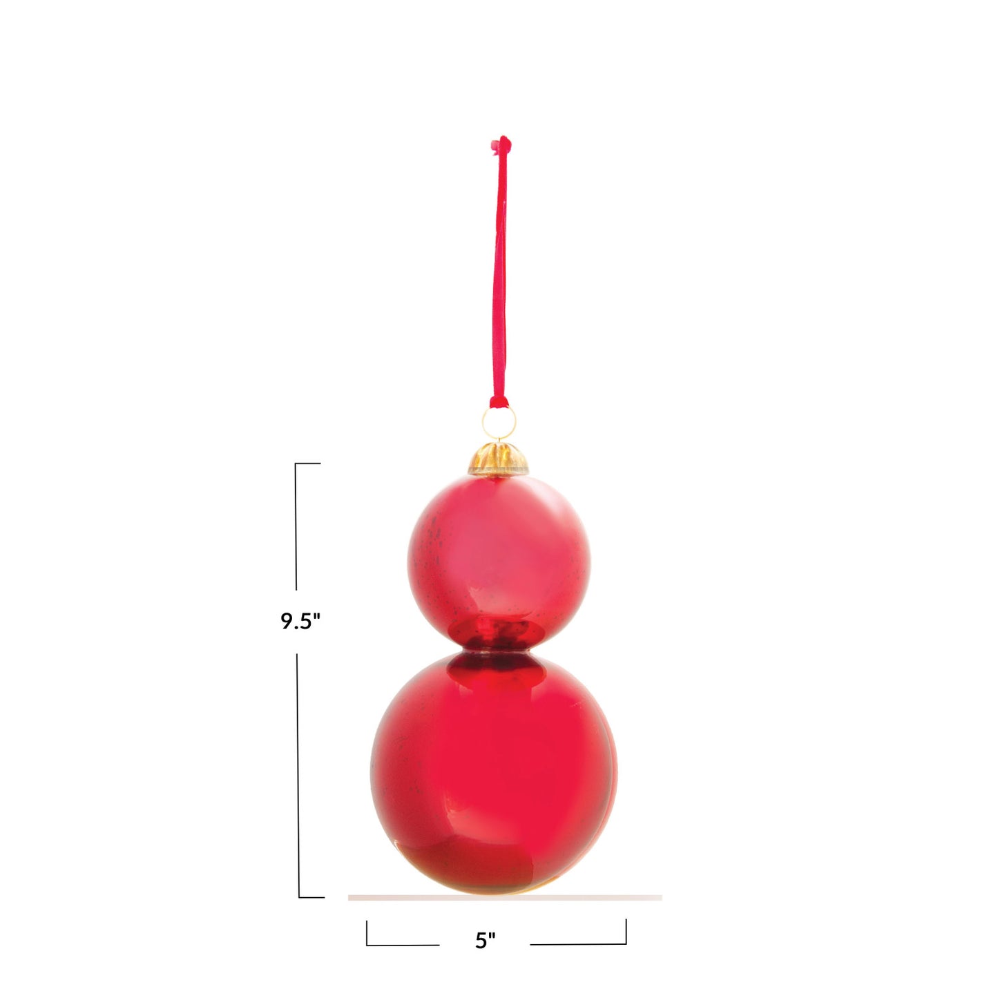 Red Glass Stacked Ornament